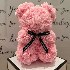 Brand new roses teddy bear - light pink